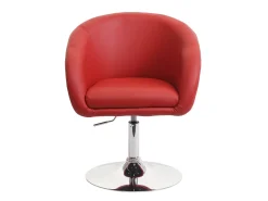 Silla de comedor MCW-F19, imitación de cuero rojo