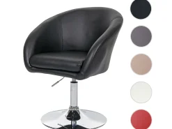 Silla de comedor MCW-F19, piel sintética negra