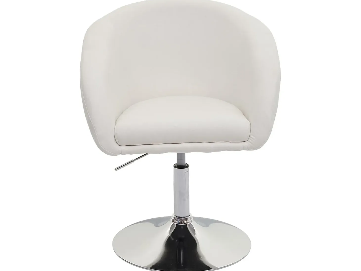 Silla de comedor MCW-F19, tela/textil crema-blanco
