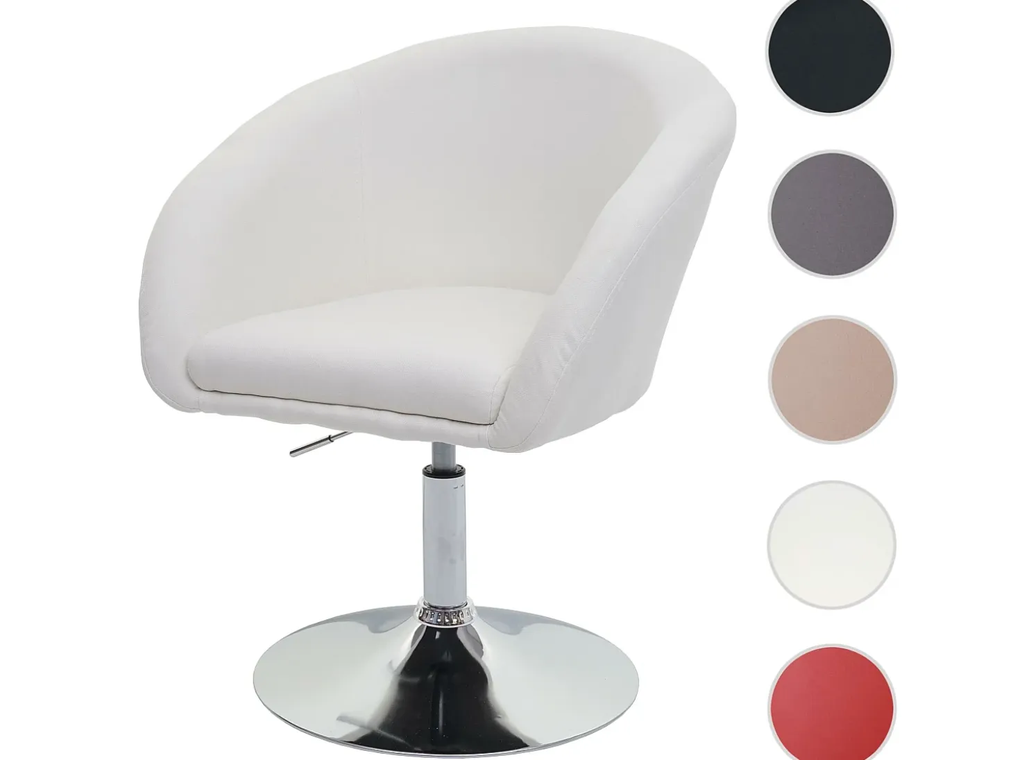 Silla de comedor MCW-F19, tela/textil crema-blanco