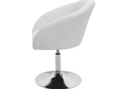 Silla de comedor MCW-F19, tela/textil crema-blanco
