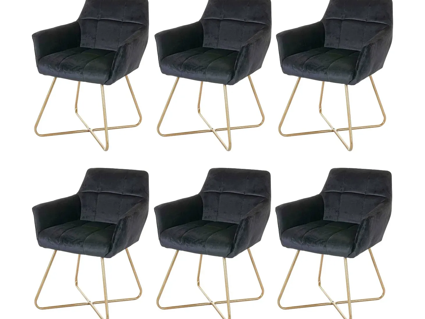 Silla de comedor MCW-F37 (juego de 6), negro