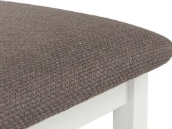 Silla de comedor MCW-F77 (juego de 4), blanco, tapizado gris
