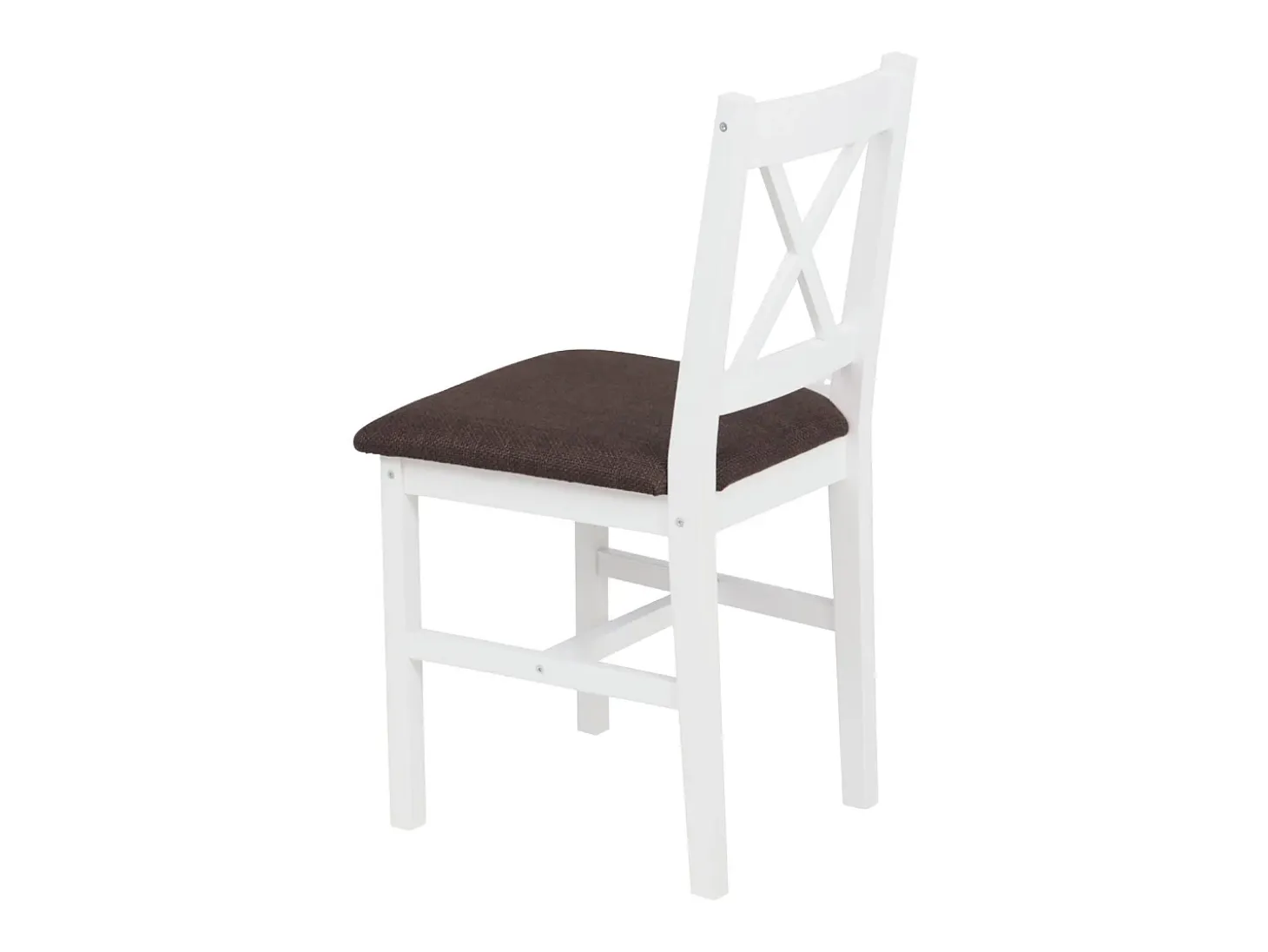 Silla de comedor MCW-F77 (juego de 4), blanco, tapizado negro