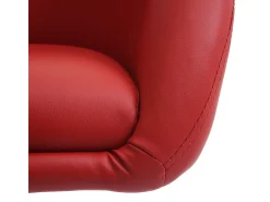 Silla de comedor MCW-F19 (juego de 6), imitación de cuero rojo
