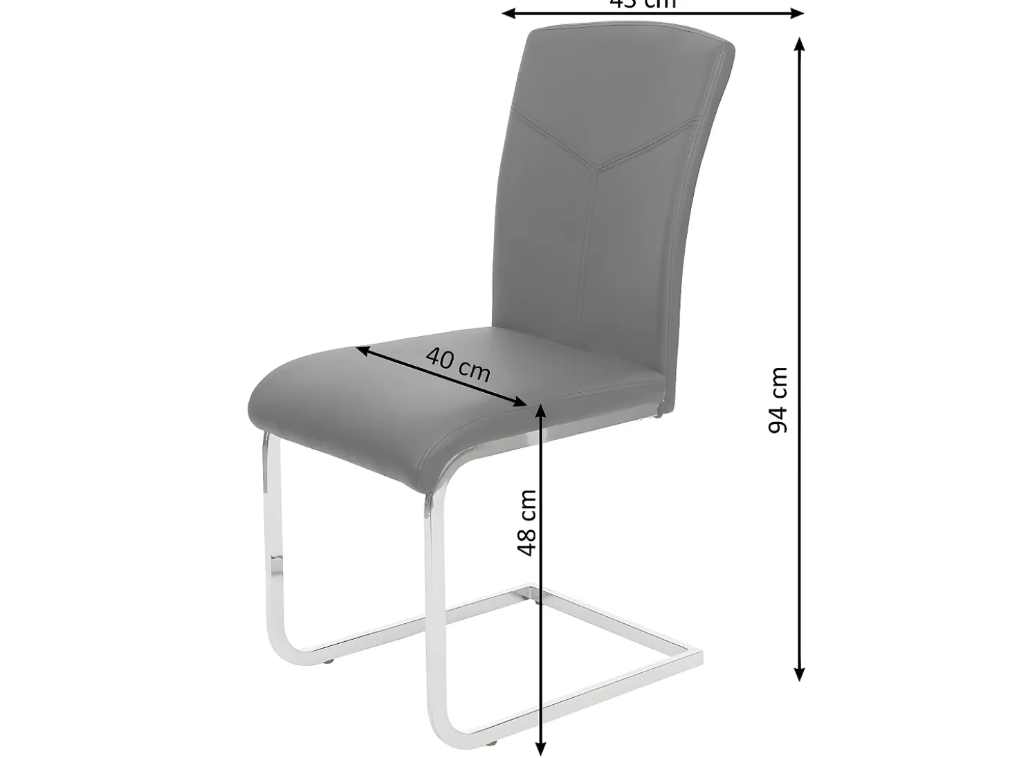 Silla de comedor MCW-F36 (juego de 2), tela/textil, gris