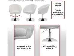 Silla de comedor MCW-F19 (juego de 6), piel sintética taupe