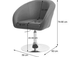 Silla de comedor MCW-F19 (juego de 6), piel sintética taupe