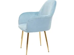 Silla de comedor MCW-F18 (set de 2), terciopelo menta, patas doradas