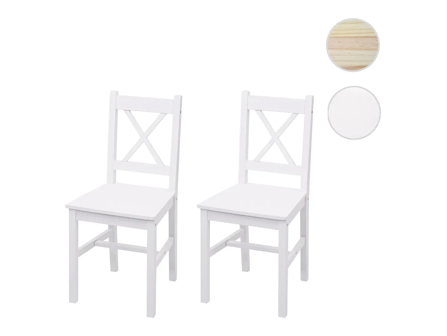 Silla de comedor MCW-F77 (set de 2), blanco