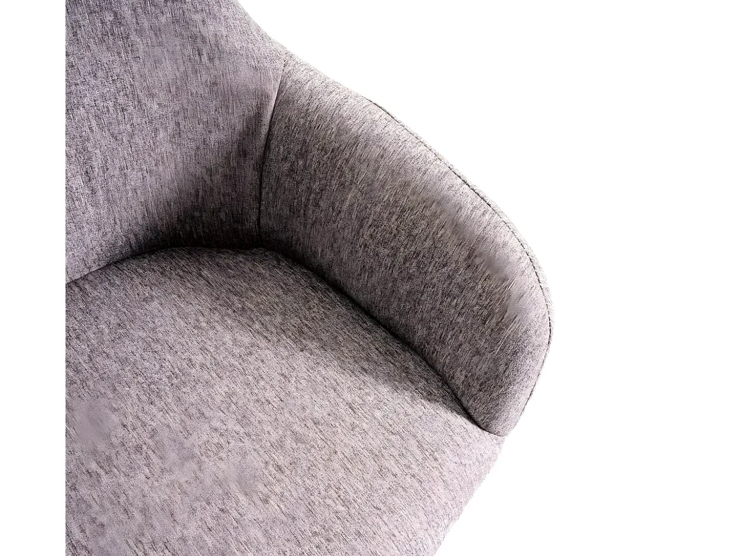 Silla de comedor MCW-F18 (set de 2), tela/textil gris, patas negras