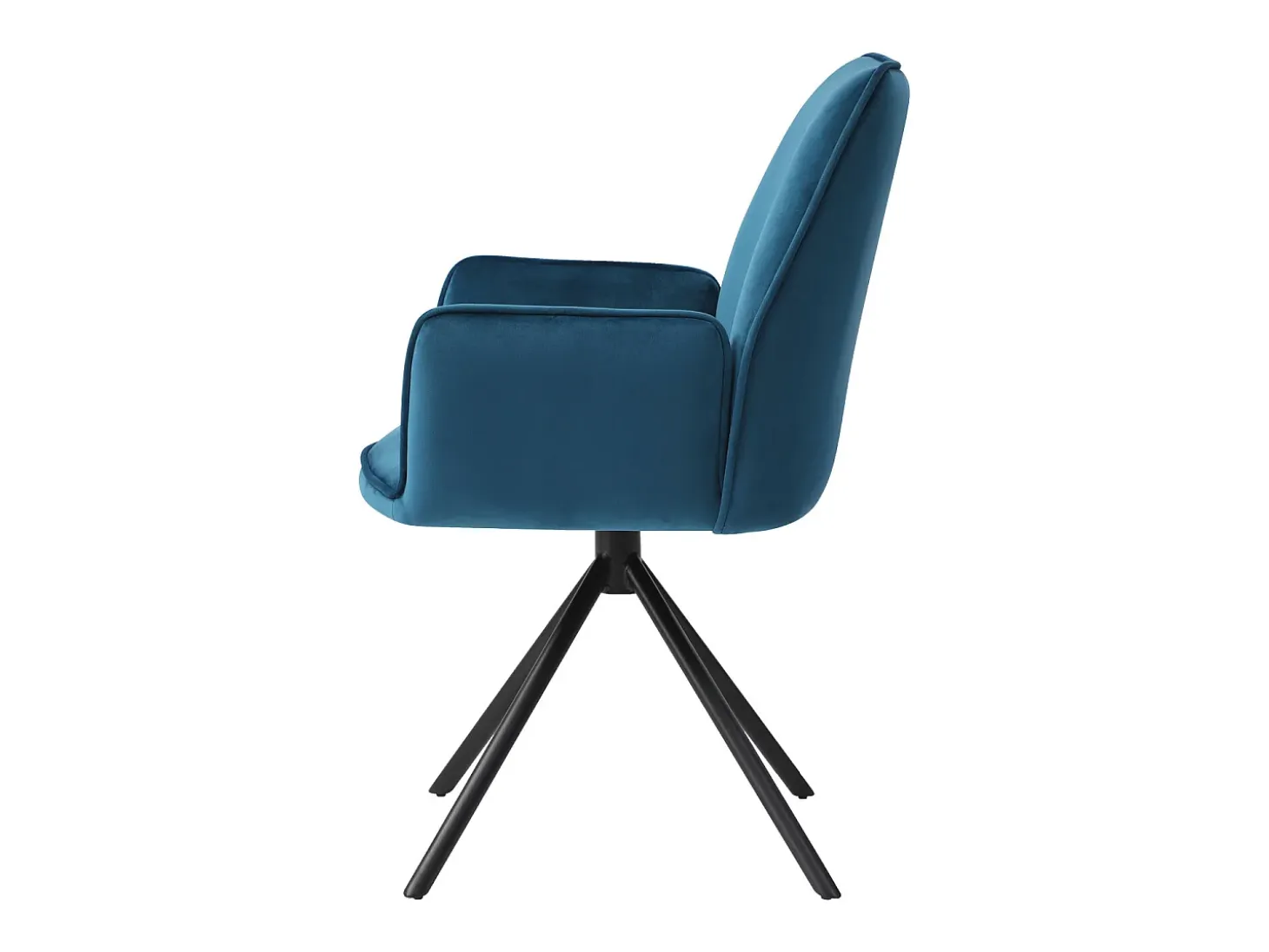 Silla de comedor MCW-G67, azul turquesa, patas negras