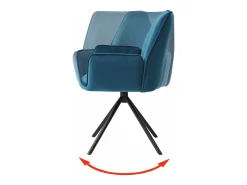 Silla de comedor MCW-G67, azul turquesa, patas negras