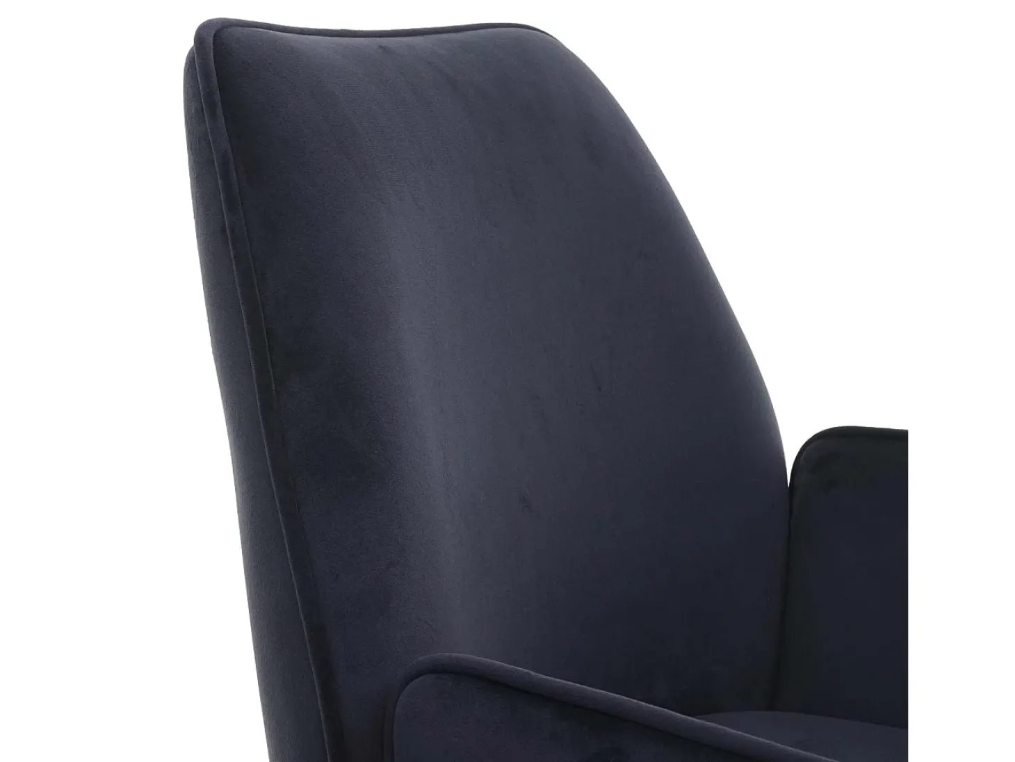 Silla de comedor MCW-G67, azul antracita, patas negras