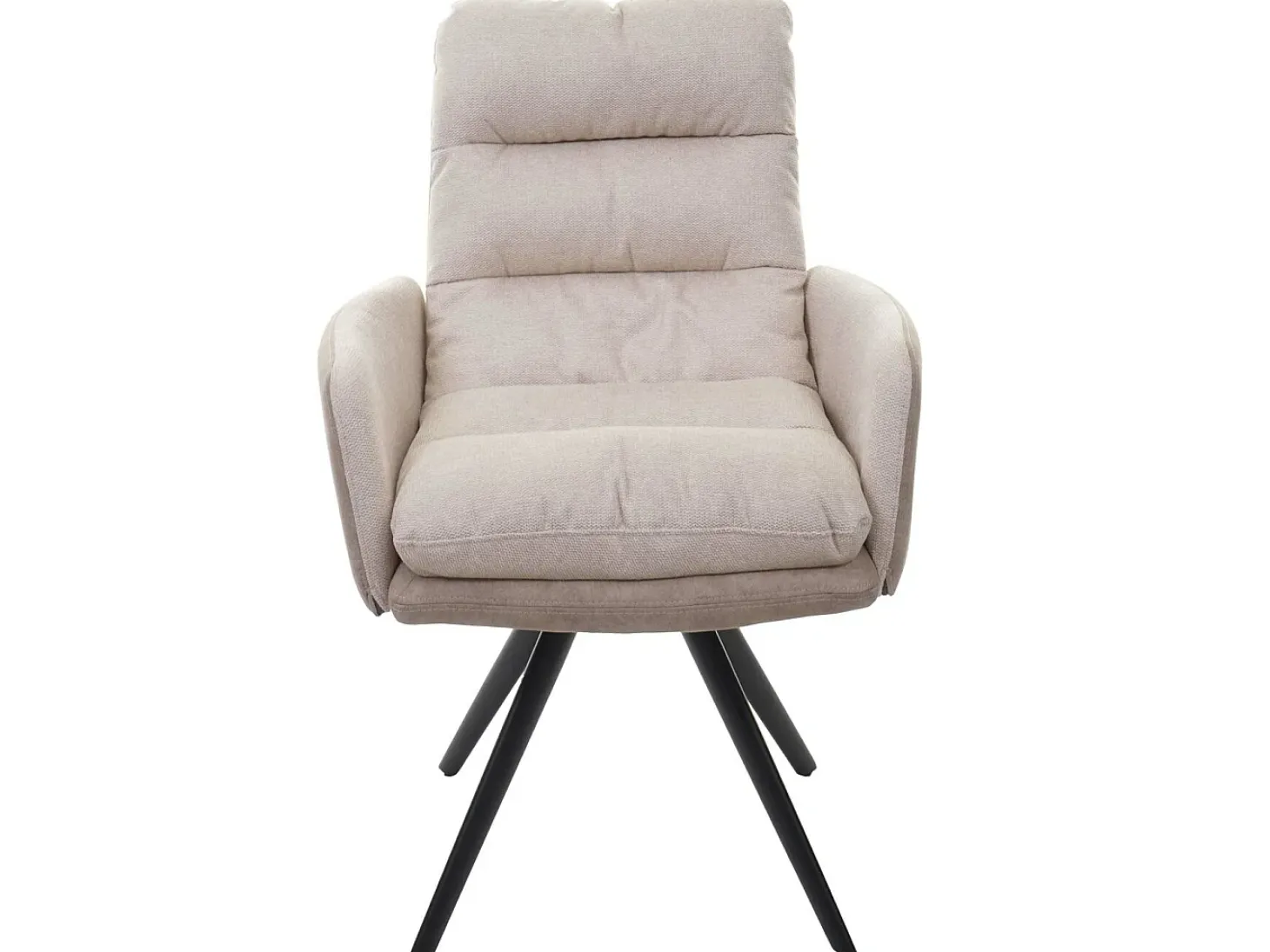 Silla de comedor MCW-G66, crema, con reposabrazos