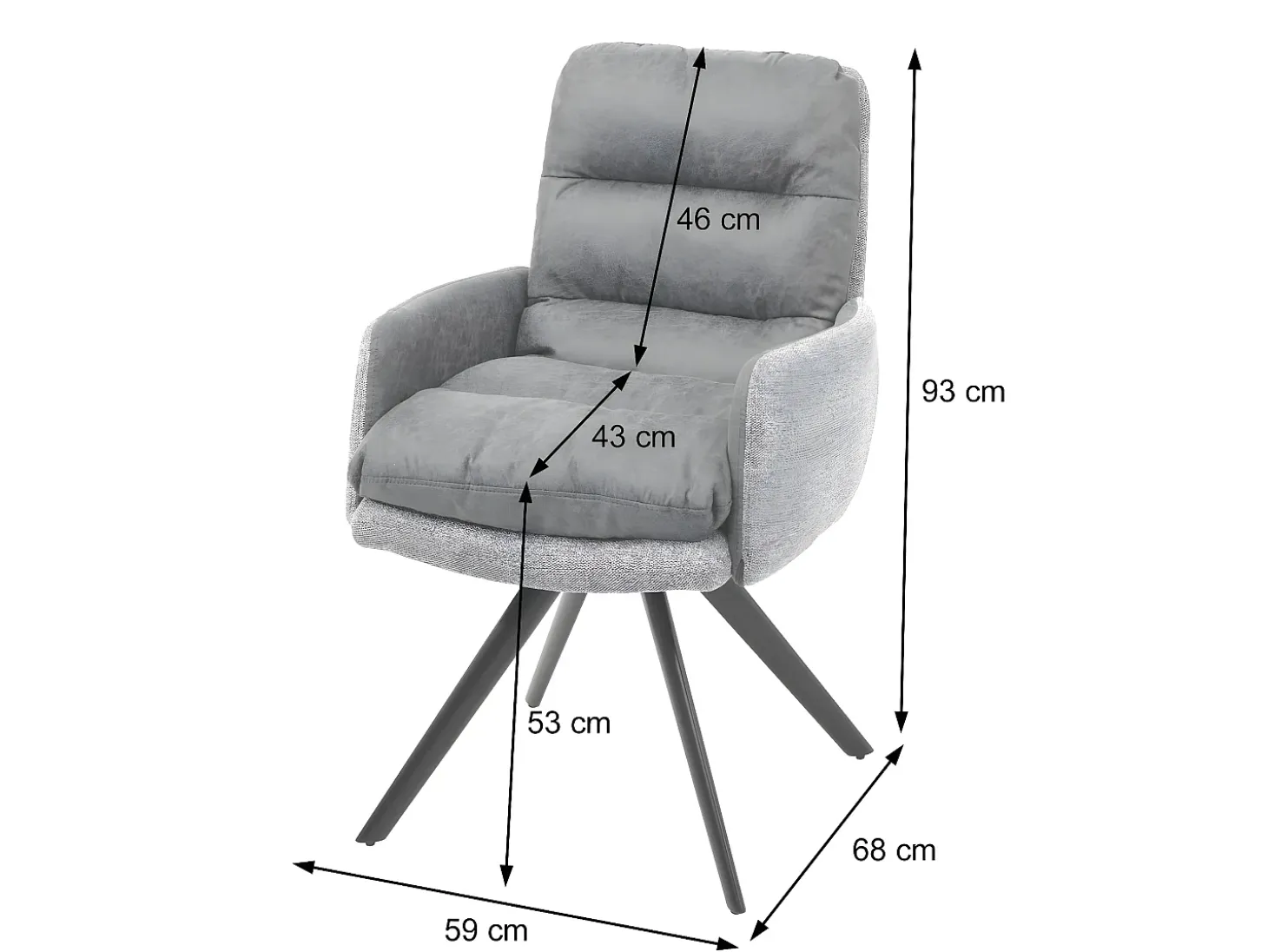 Silla de comedor MCW-G66, crema, con reposabrazos