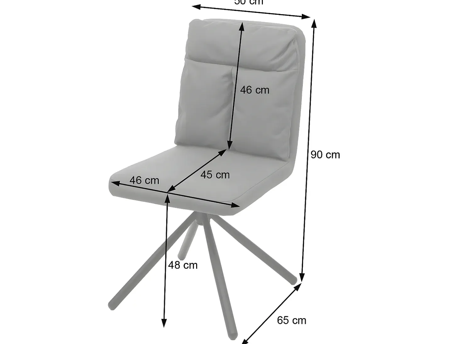 Silla de comedor MCW-G58, gris