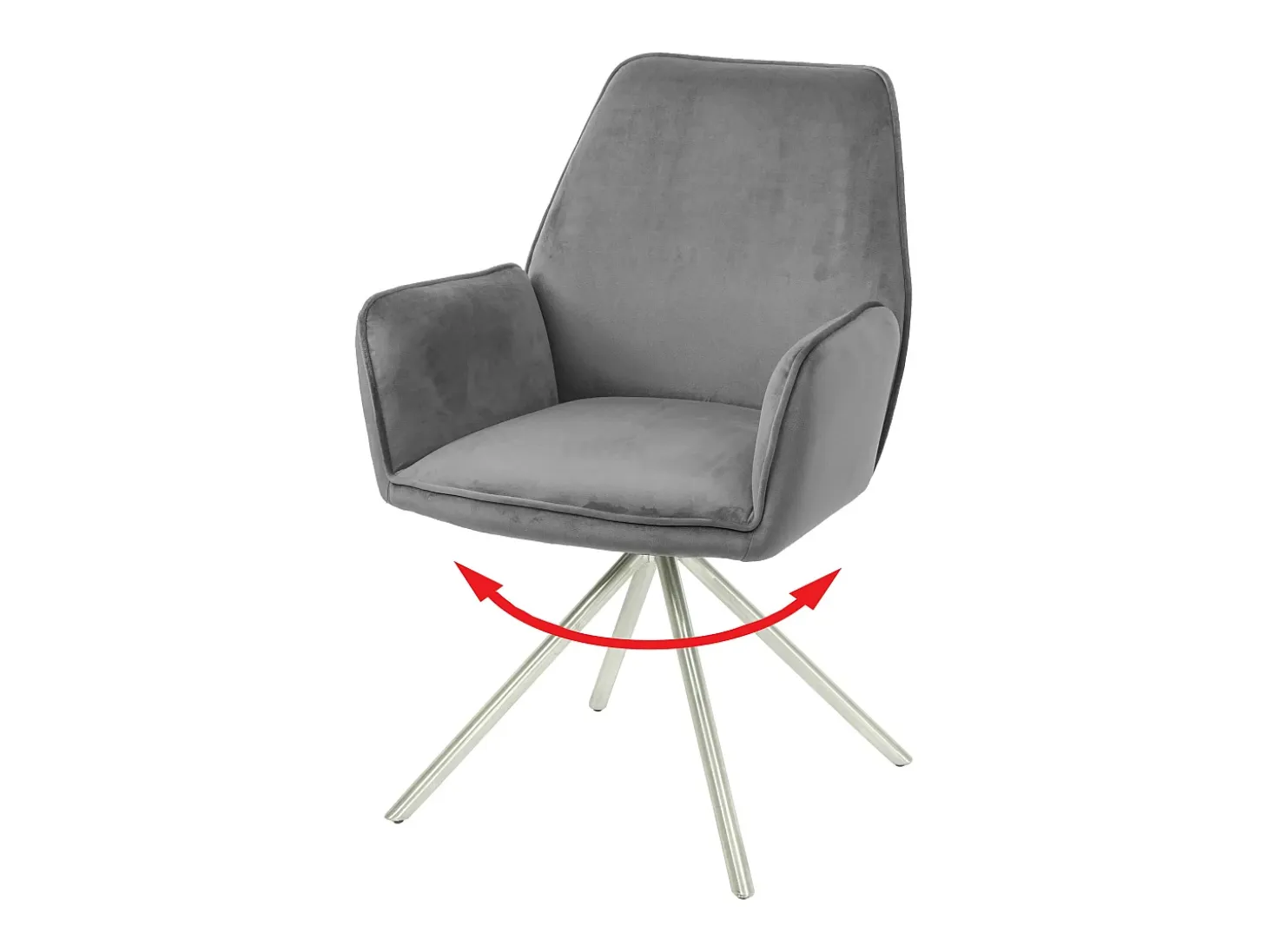 Silla de comedor MCW-G67, gris oscuro, acero inoxidable