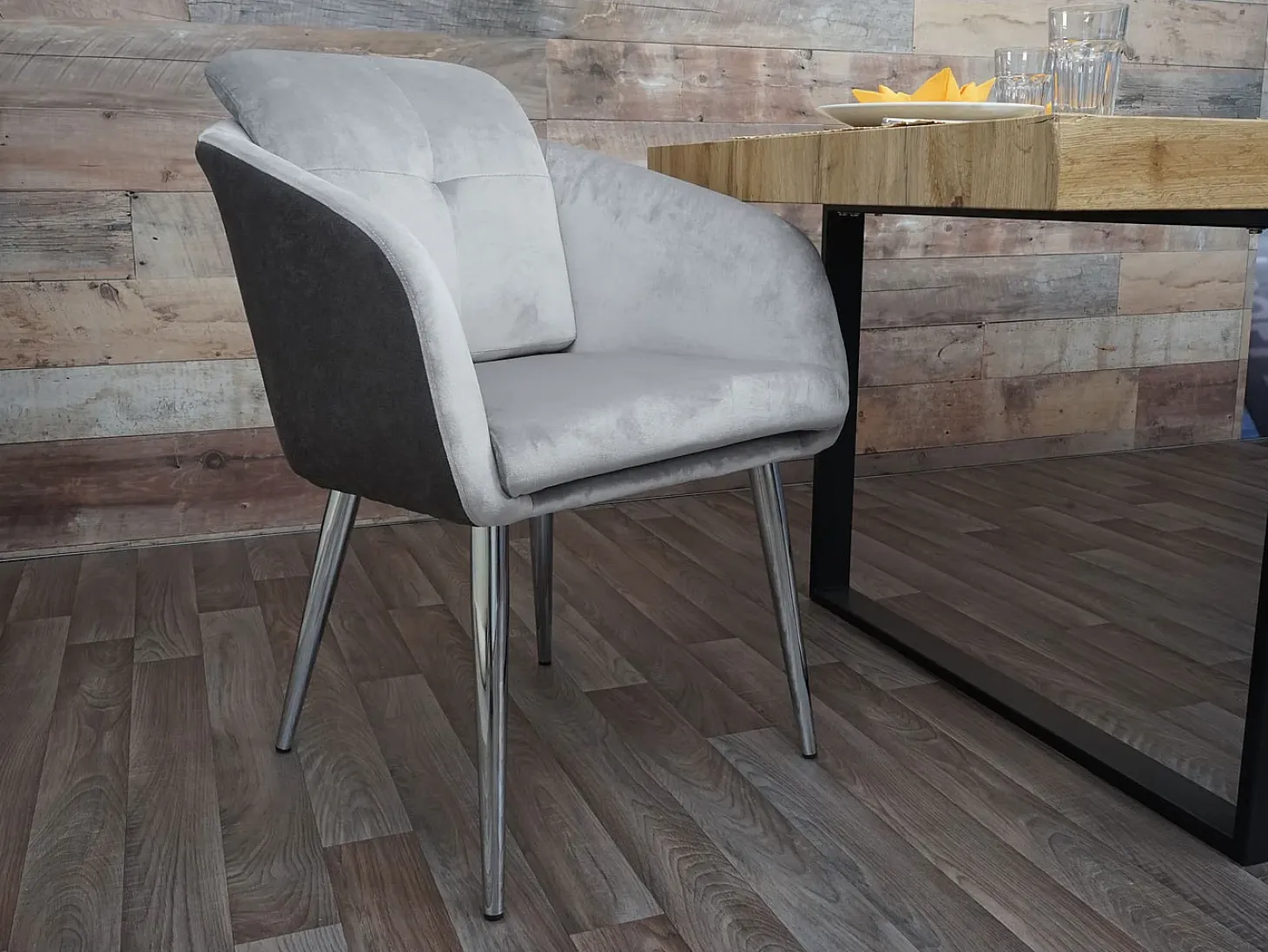 Silla de comedor MCW-G48, gris