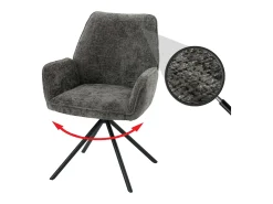 Silla de comedor MCW-G67, gris oscuro