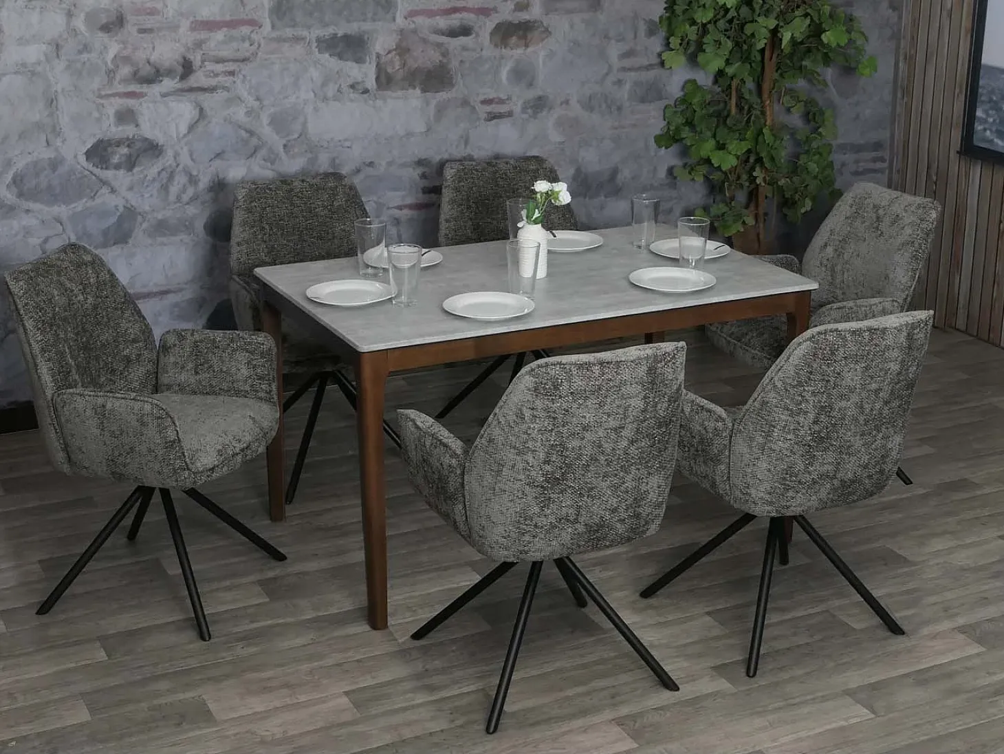 Silla de comedor MCW-G67, gris oscuro