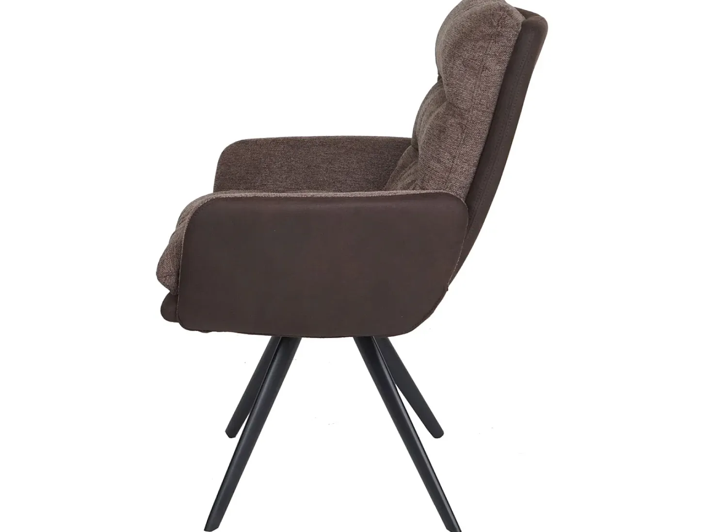 Silla de comedor MCW-G66, marrón-marrón oscuro, con reposabrazos