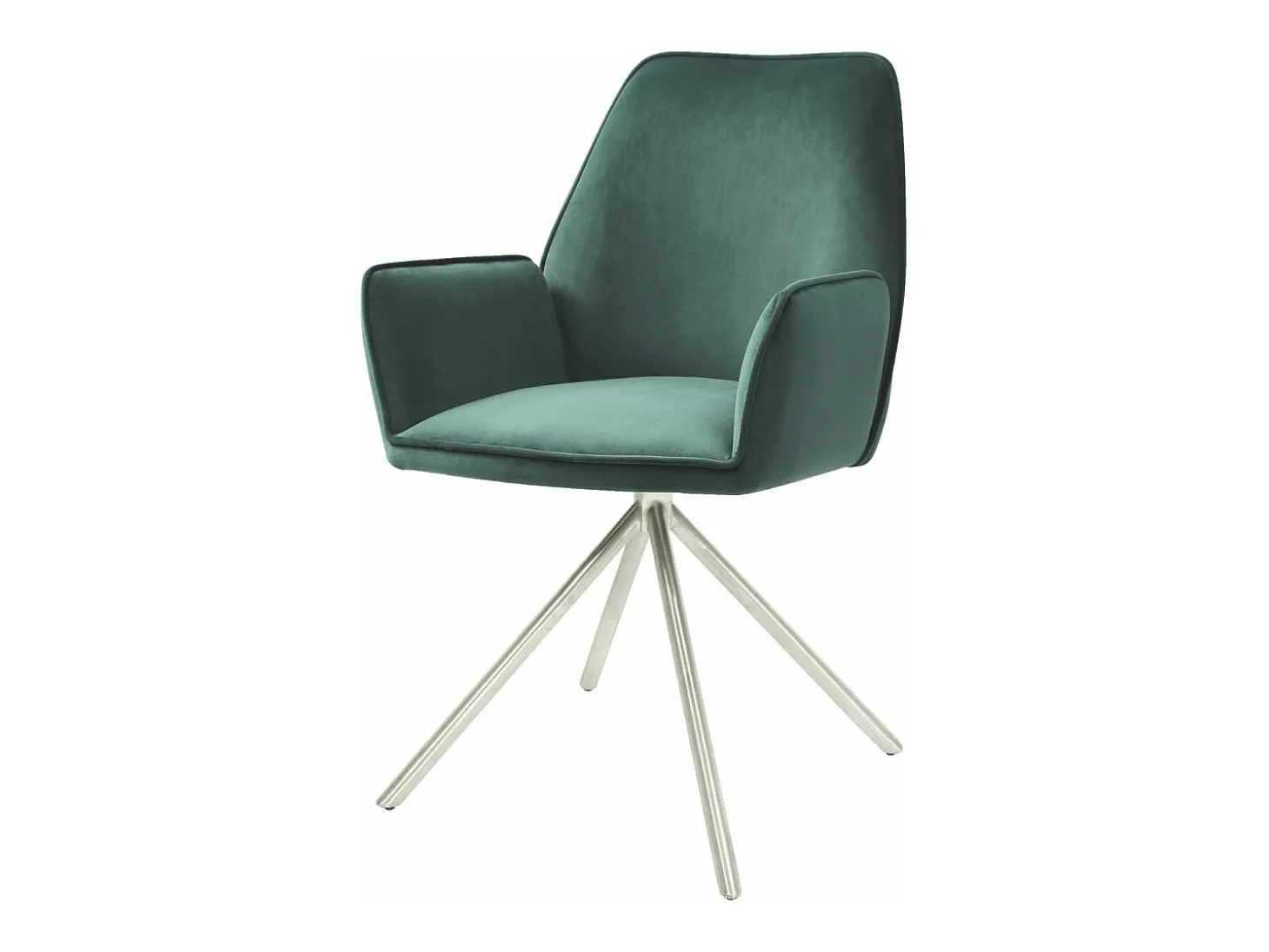 Silla de comedor MCW-G67, verde, acero inoxidable
