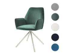 Silla de comedor MCW-G67, verde, acero inoxidable