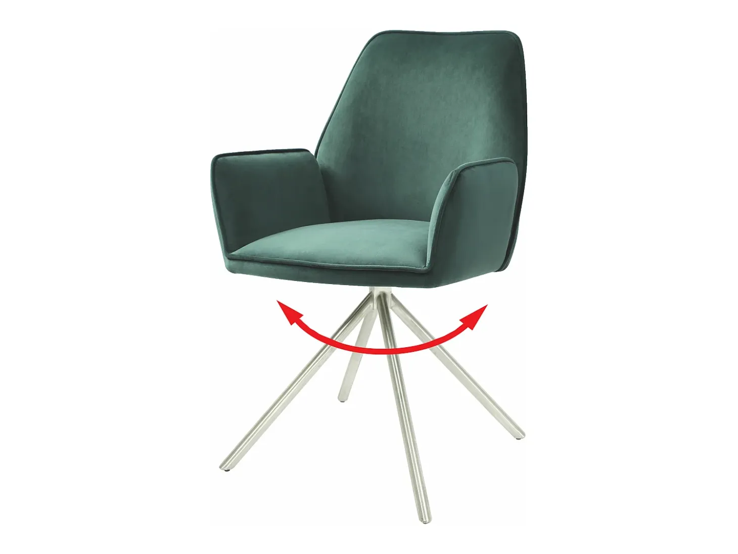 Silla de comedor MCW-G67, verde, acero inoxidable