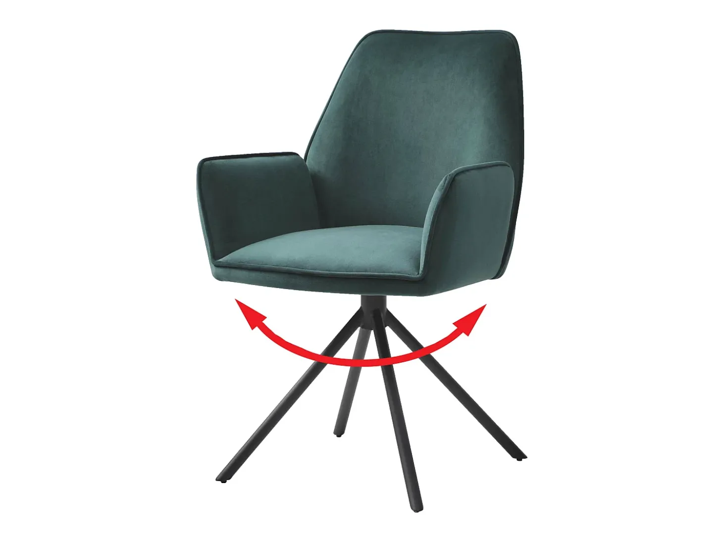 Silla de comedor MCW-G67, verde, patas negras