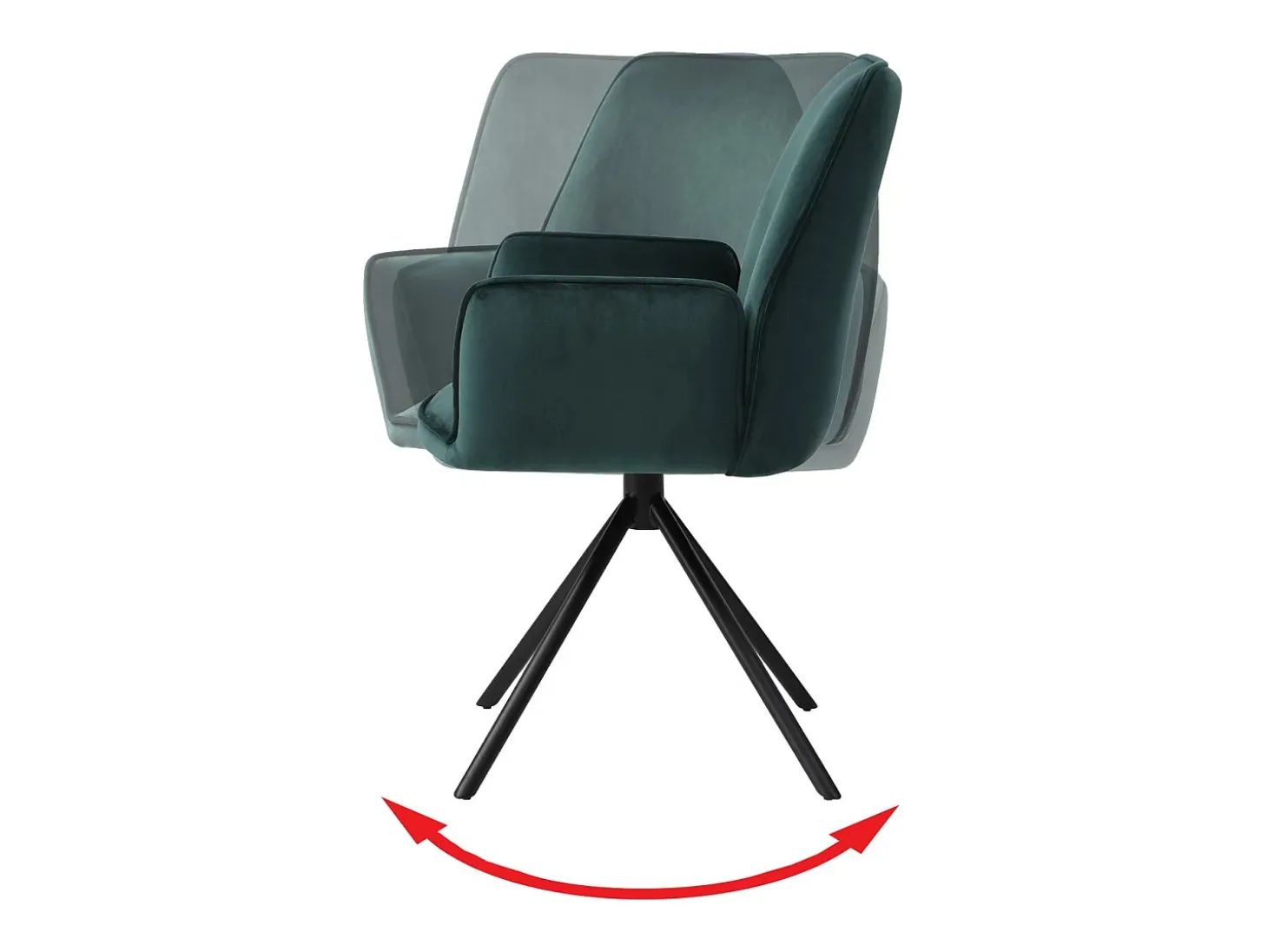 Silla de comedor MCW-G67, verde, patas negras