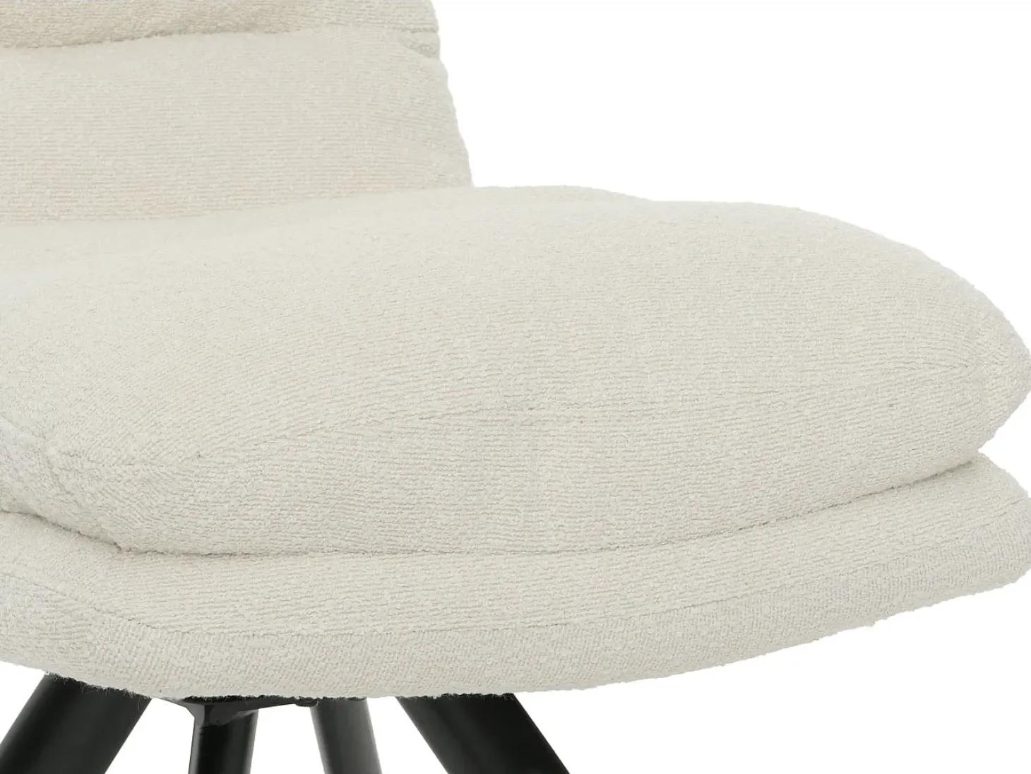 Silla de comedor MCW-G66 Bouclé (juego de 6), blanco crema