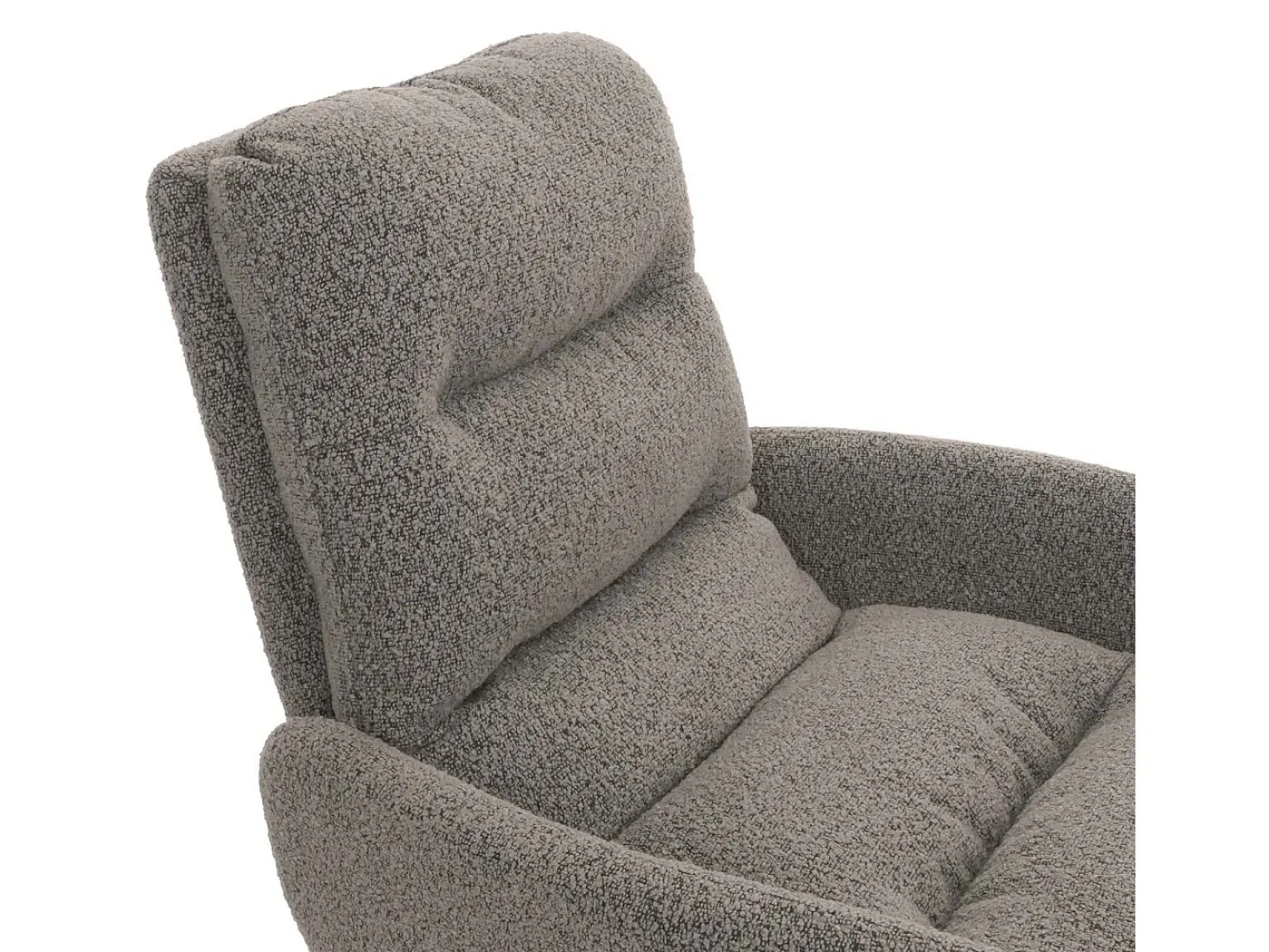 Silla de comedor MCW-G66 Bouclé, gris claro, con reposabrazos