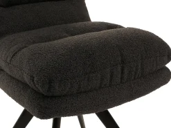 Silla de comedor MCW-G66 Bouclé (juego de 6), gris oscuro