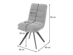 Silla de comedor MCW-G66 Bouclé (juego de 6), gris oscuro