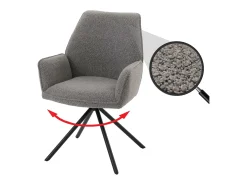 Silla de comedor MCW-G67 Bouclé, gris claro