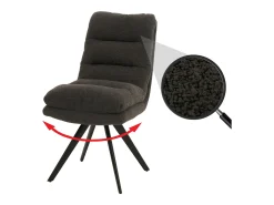 Silla de comedor MCW-G66 Bouclé, gris oscuro