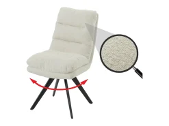 Silla de comedor MCW-G66 Bouclé, blanco crema