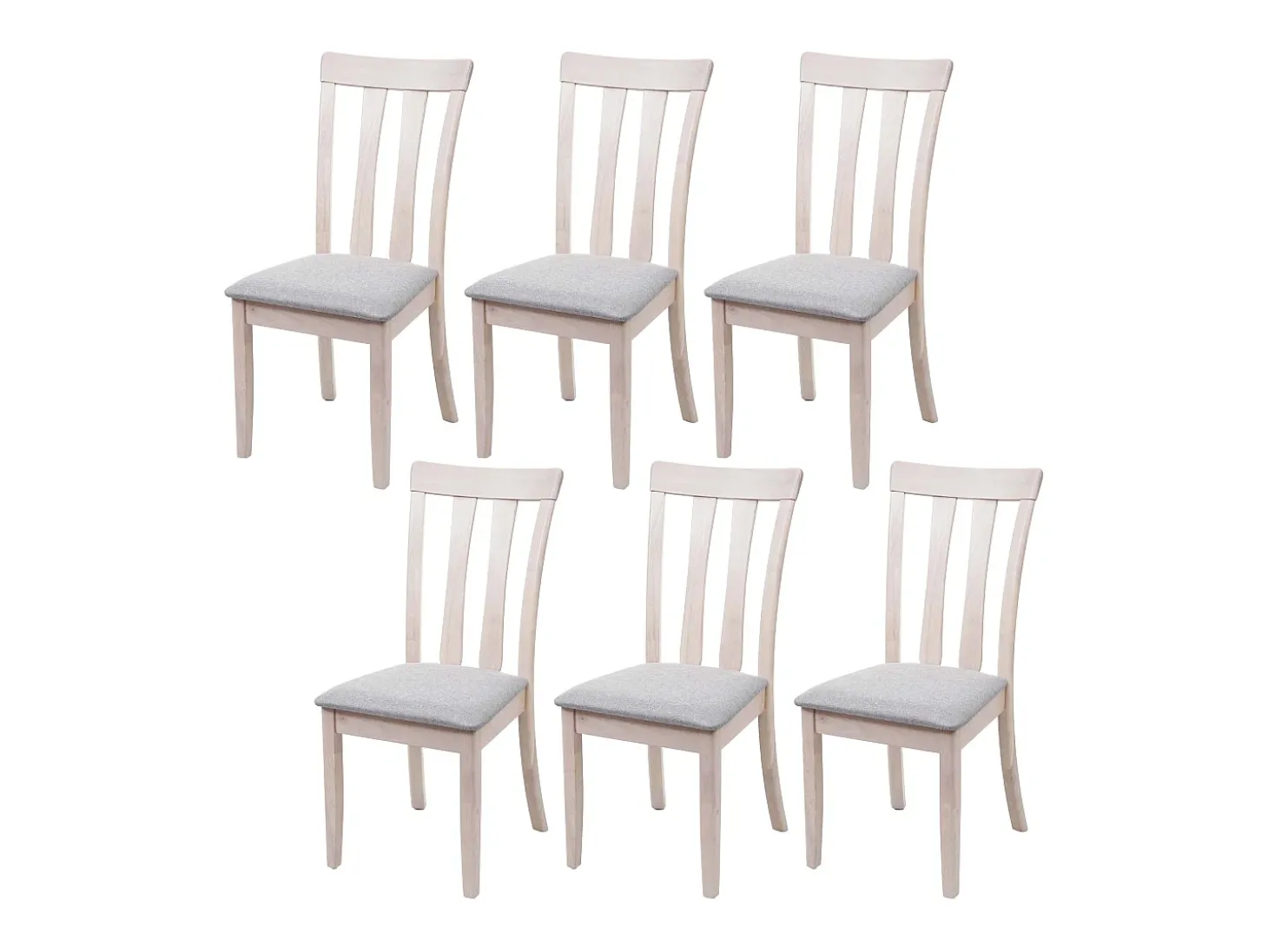 Silla de comedor MCW-G46 (juego de 6), estructura clara, gris