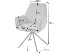 Silla de comedor MCW-G67 (juego de 6), azul turquesa, patas negras
