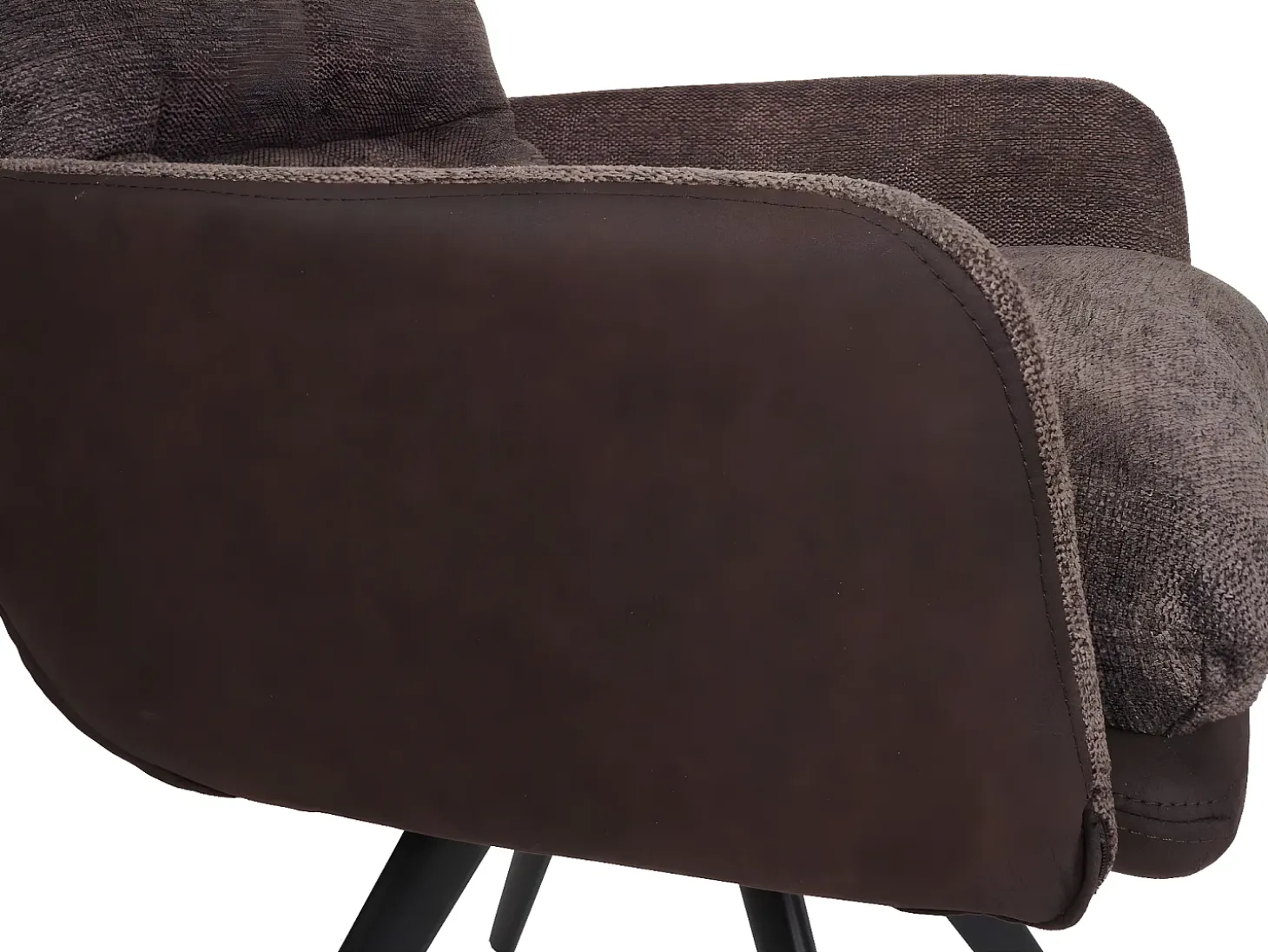 Silla de comedor MCW-G66 (juego de 6), marrón-marrón oscuro, con reposabrazos