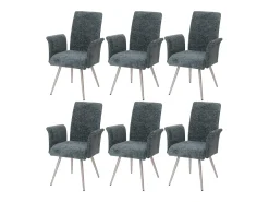 Silla de comedor MCW-G55 (juego de 6), azul-verde