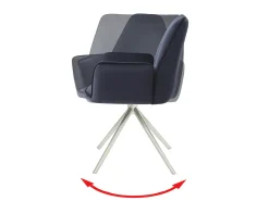 Silla de comedor MCW-G67 (juego de 6), azul antracita, acero inoxidable