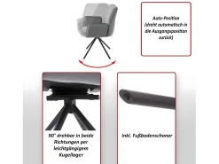 Silla de comedor MCW-G67 (juego de 6), azul antracita, acero inoxidable