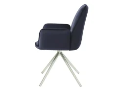 Silla de comedor MCW-G67 (juego de 6), azul antracita, acero inoxidable