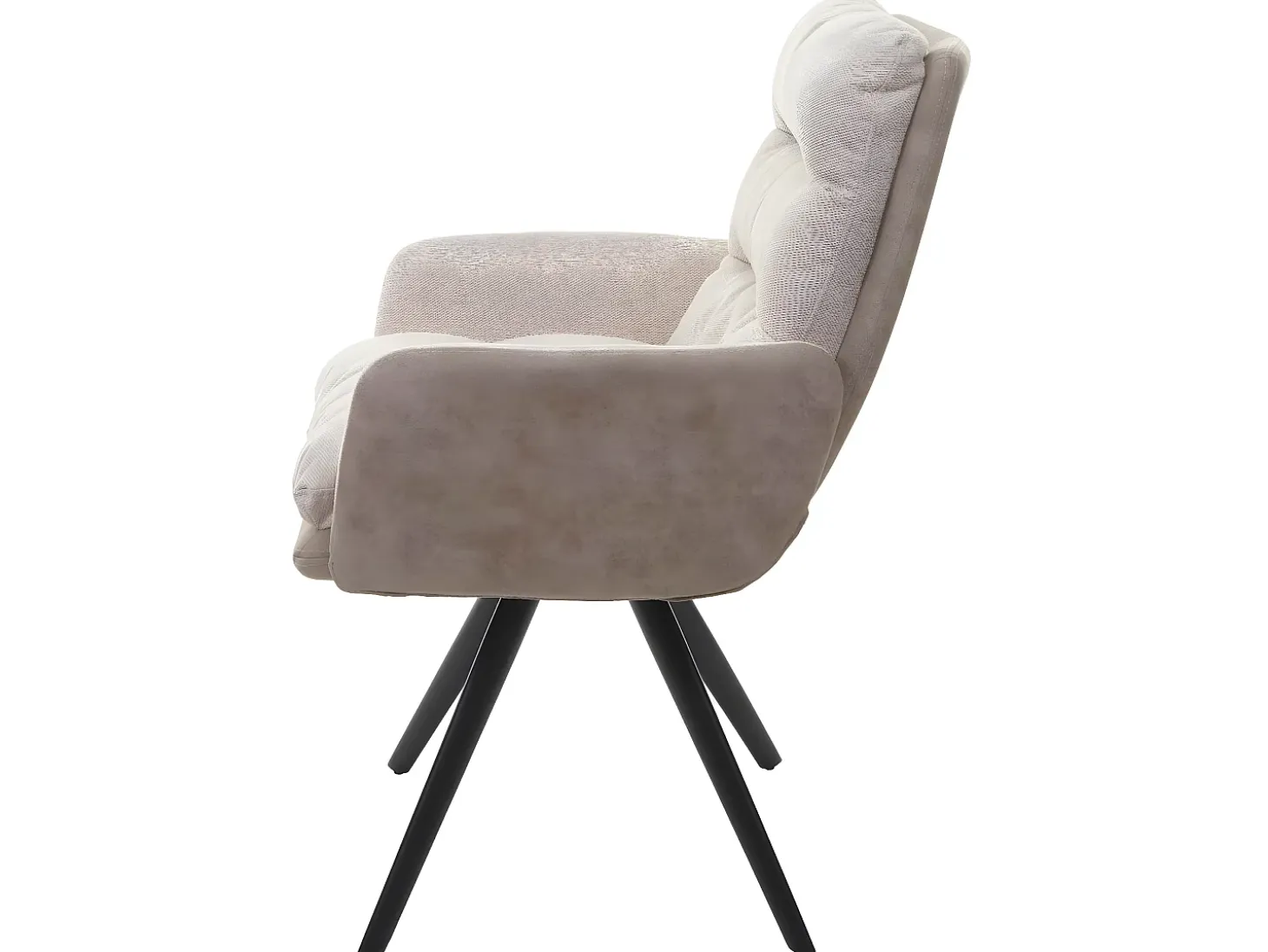 Silla de comedor MCW-G66 (juego de 6), crema, con reposabrazos