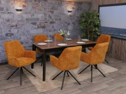 Silla de comedor MCW-G67 (juego de 6), amarillo mostaza