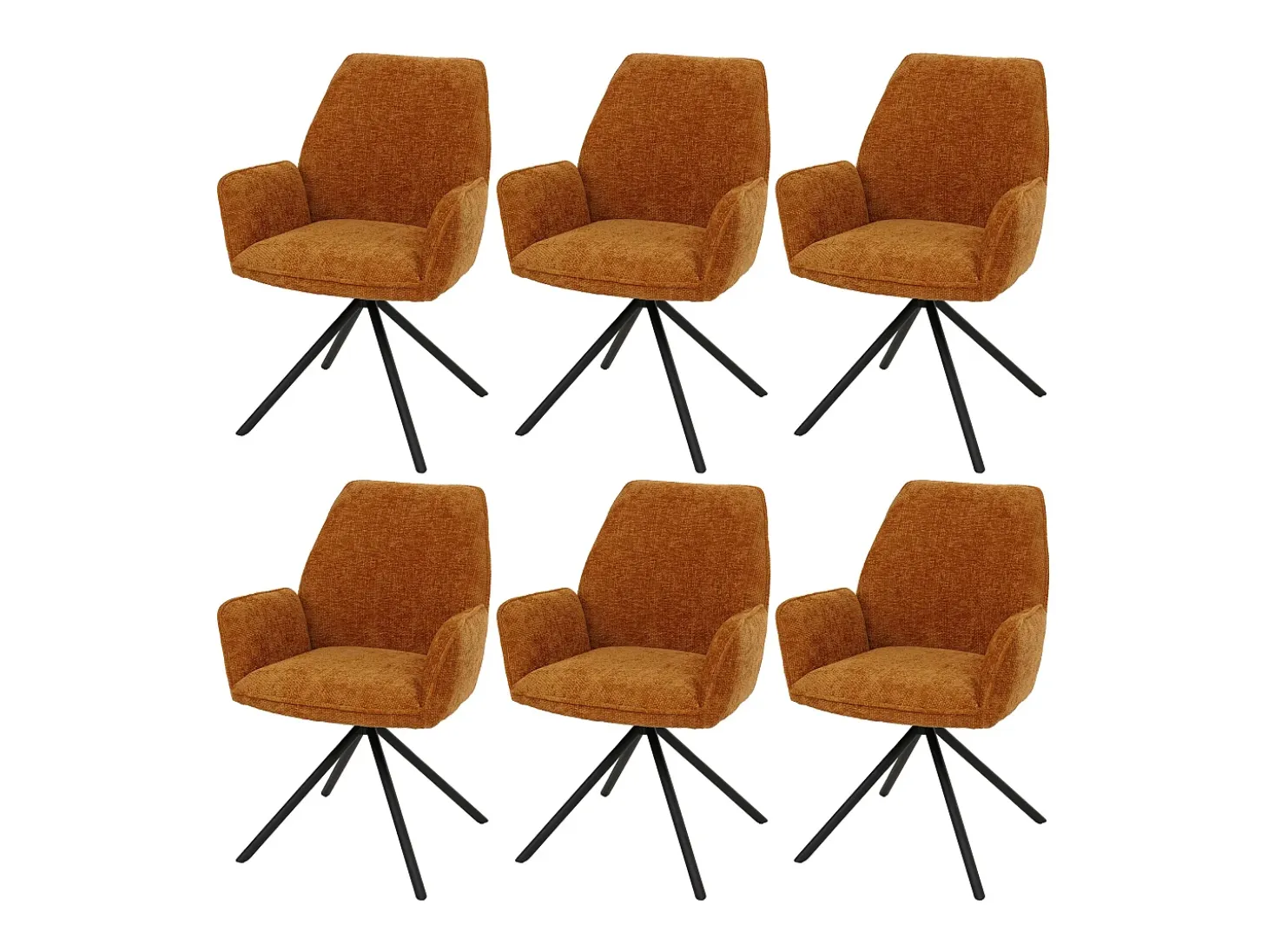 Silla de comedor MCW-G67 (juego de 6), amarillo mostaza