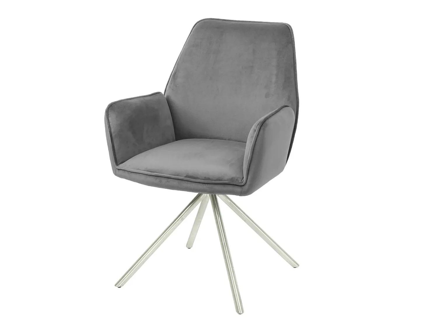 Silla de comedor MCW-G67 (juego de 6), gris oscuro, acero inoxidable