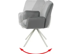 Silla de comedor MCW-G67 (juego de 6), gris oscuro, acero inoxidable